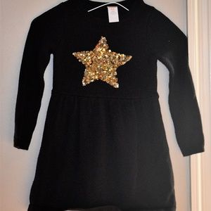 GYMBOREE WINTER STAR Black Sweater Dress sz 4